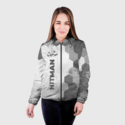 Куртка с капюшоном женская Hitman - white gradient по-вертикали, цвет: 3D-черный — фото 2