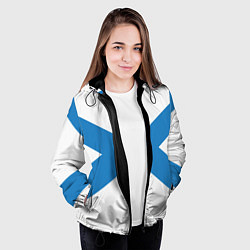 Куртка с капюшоном женская Военно-морской флот: Андреевский флаг, цвет: 3D-черный — фото 2