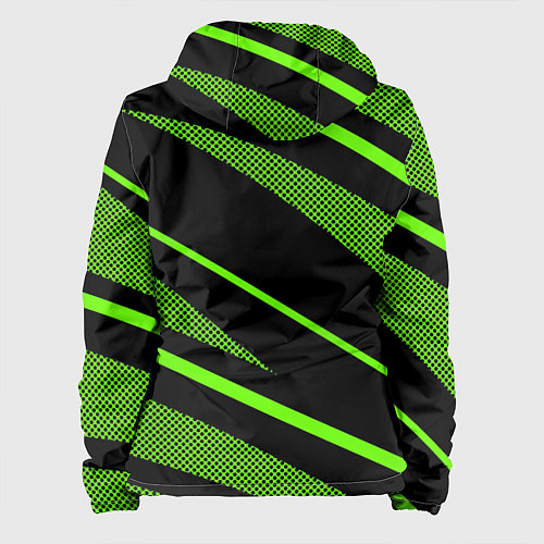 Женская куртка Sport чёрный и зелёный полосы / 3D-Черный – фото 2