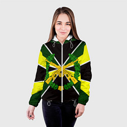 Куртка с капюшоном женская Мотострелковые войска: лавры, цвет: 3D-белый — фото 2