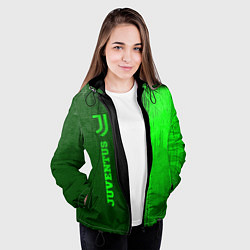 Куртка с капюшоном женская Juventus - green gradient по-вертикали, цвет: 3D-черный — фото 2