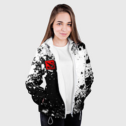 Куртка с капюшоном женская Дота 2 - белые брызги, цвет: 3D-белый — фото 2