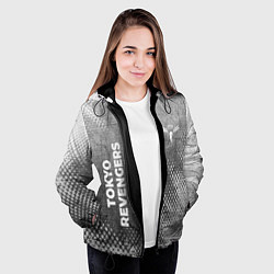 Куртка с капюшоном женская Tokyo Revengers - grey gradient вертикально, цвет: 3D-черный — фото 2