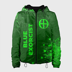 Куртка с капюшоном женская Blue Exorcist - green gradient вертикально, цвет: 3D-черный