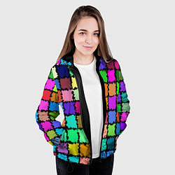 Куртка с капюшоном женская Лоскутки, цвет: 3D-черный — фото 2