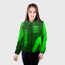 Куртка с капюшоном женская Paramore - green gradient вертикально, цвет: 3D-черный — фото 2