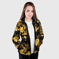 Куртка с капюшоном женская Золотые тропики, цвет: 3D-черный — фото 2