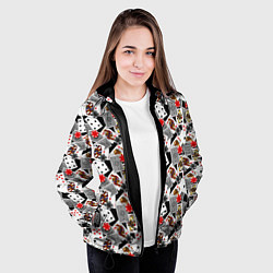 Куртка с капюшоном женская Карты и фишки, цвет: 3D-черный — фото 2