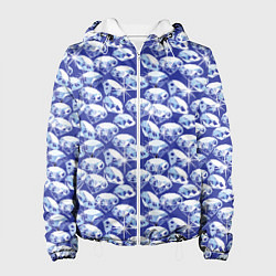 Куртка с капюшоном женская Голубые бриллианты, цвет: 3D-белый