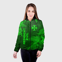 Куртка с капюшоном женская Resident Evil - green gradient вертикально, цвет: 3D-черный — фото 2