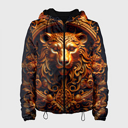 Куртка с капюшоном женская Лев узор, цвет: 3D-черный