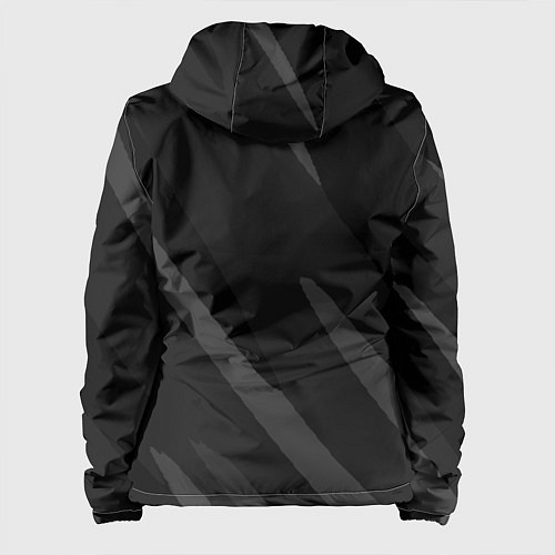 Женская куртка Чёрно-серый абстрактный полосы / 3D-Черный – фото 2