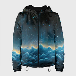 Женская куртка Облака и черное небо текстура