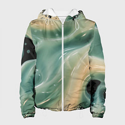 Женская куртка Лазурная слизь на черном текстура