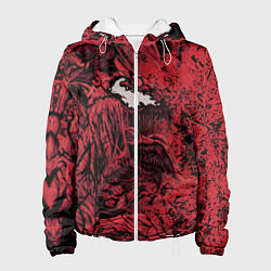 Куртка с капюшоном женская Красный веном текстура Карнажа, цвет: 3D-белый