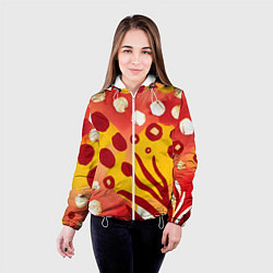 Куртка с капюшоном женская Африканский паттерн, цвет: 3D-белый — фото 2
