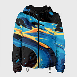 Женская куртка Синяя волна из красок