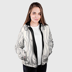 Куртка с капюшоном женская Рельефный узор, цвет: 3D-черный — фото 2