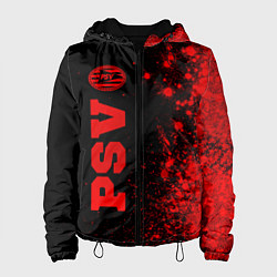 Куртка с капюшоном женская PSV - red gradient по-вертикали, цвет: 3D-черный
