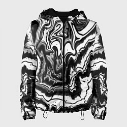 Женская куртка Закрученные волны - чб абстракция