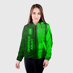 Куртка с капюшоном женская Spirited Away - green gradient по-вертикали, цвет: 3D-черный — фото 2