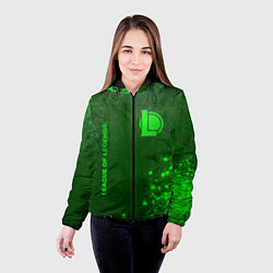 Куртка с капюшоном женская League of Legends - green gradient вертикально, цвет: 3D-черный — фото 2