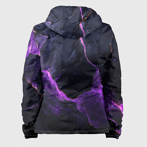 Женская куртка Фиолетово-черная объемная текстура / 3D-Белый – фото 2
