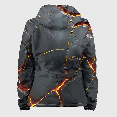 Женская куртка Серая текстура с золотым изломом / 3D-Белый – фото 2