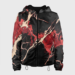 Женская куртка Красно-черная потертая текстура