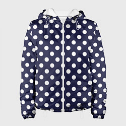 Женская куртка Синий в белый горошек