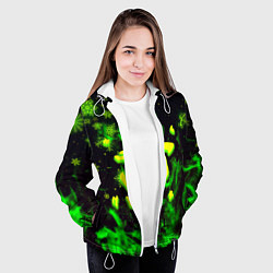 Куртка с капюшоном женская Doom кислотный снег в огне лого, цвет: 3D-белый — фото 2