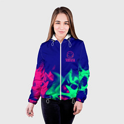 Куртка с капюшоном женская Nirvana fire neon, цвет: 3D-белый — фото 2