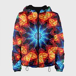 Куртка с капюшоном женская Фрактальная узорная абстракция, цвет: 3D-черный