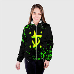 Куртка с капюшоном женская Doom x fallout кислотное лого, цвет: 3D-белый — фото 2