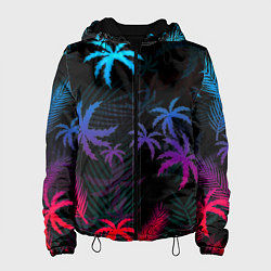 Куртка с капюшоном женская Тропики градиент, цвет: 3D-черный