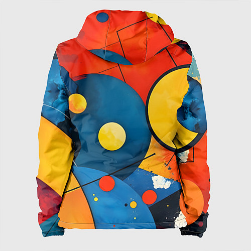 Женская куртка Динамичный красочный паттерн / 3D-Белый – фото 2