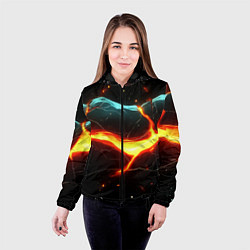 Куртка с капюшоном женская Лава в черной текстуре, цвет: 3D-черный — фото 2