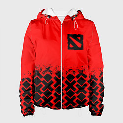 Куртка с капюшоном женская Dota игровой паттерн, цвет: 3D-белый