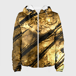 Куртка с капюшоном женская Золото с черной текстурой, цвет: 3D-белый