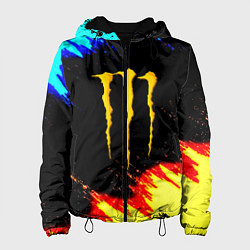 Куртка с капюшоном женская Monster energy огненные краски, цвет: 3D-черный