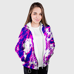 Куртка с капюшоном женская Monster energy краски гранж, цвет: 3D-белый — фото 2