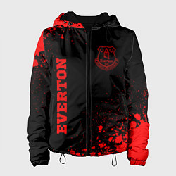 Куртка с капюшоном женская Everton - red gradient вертикально, цвет: 3D-черный