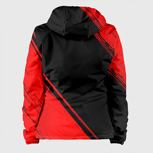 Женская куртка Assassins Creed - red gradient вертикально / 3D-Черный – фото 2