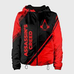 Куртка с капюшоном женская Assassins Creed - red gradient вертикально, цвет: 3D-черный