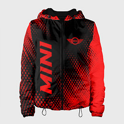 Куртка с капюшоном женская Mini - red gradient вертикально, цвет: 3D-черный