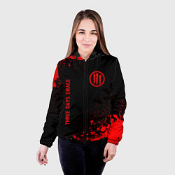 Куртка с капюшоном женская Three Days Grace - red gradient вертикально, цвет: 3D-черный — фото 2