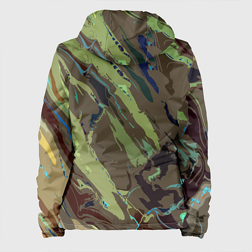 Женская куртка Абстракция тон хаки / 3D-Черный – фото 2