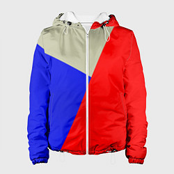 Женская куртка Серо-сине-красный трёхцветный