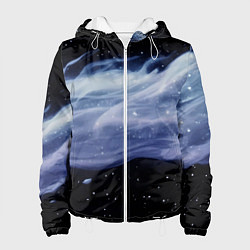 Женская куртка Синяя волна в космосе - текстура