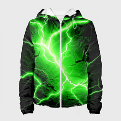 Куртка с капюшоном женская Color green black, цвет: 3D-белый